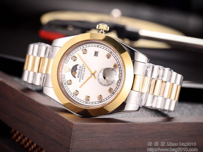ROLEX勞力士 男士腕表 經典熱賣 高雅品位 全自動機械機芯 真皮錶帶 百搭款手錶  wssb4750
